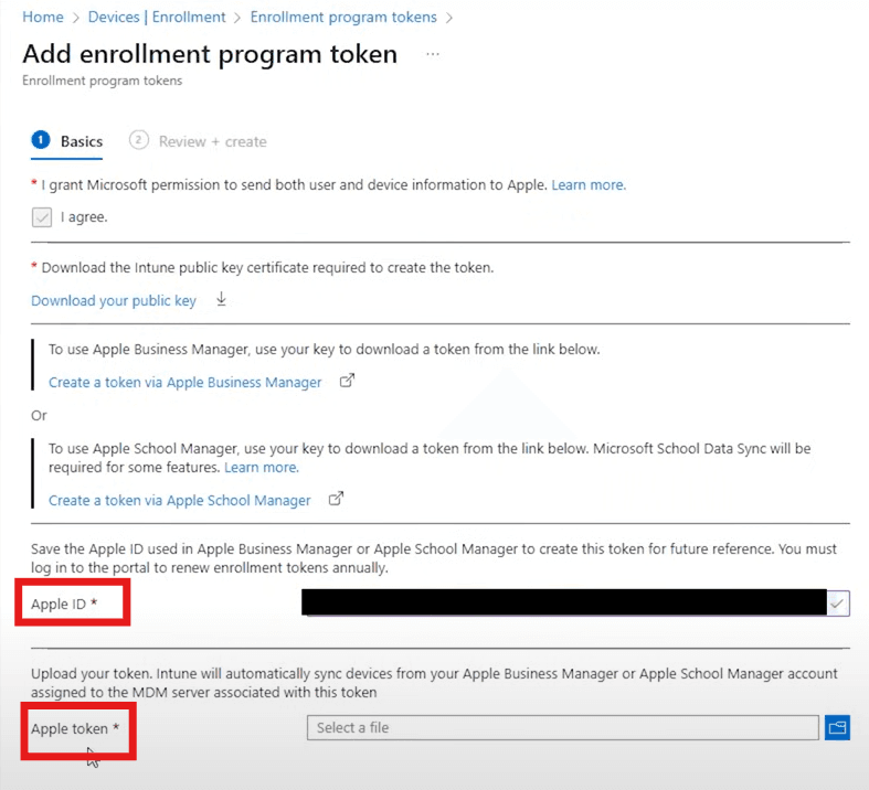 Upload the Apple token back into Intune